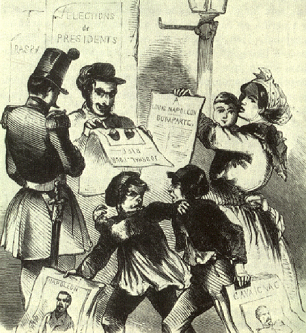 Campagne électorale 1848 - Napoléon III contre Cavaignac - Illustrierte Zeitung Allemagne